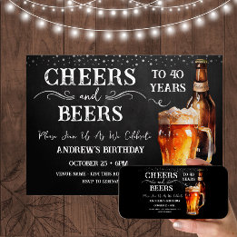 Saludos y cervezas 40.ª invitación rústica de cump