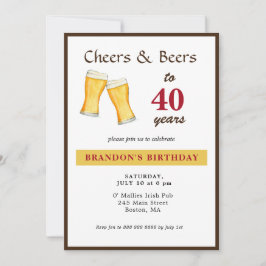 Saludos Y Cervezas 40 Invitación a Cumpleaños