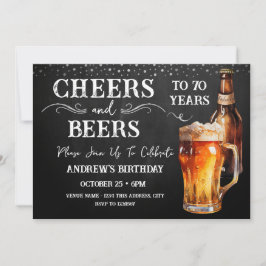 Saludos y cervezas 70.ª invitación rústica de cump