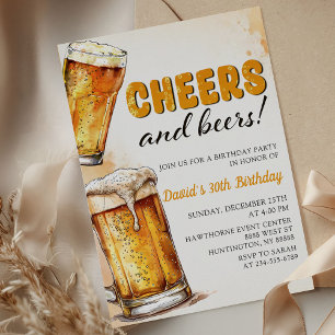 Saludos y cervezas Invitación a la fiesta de cumpl