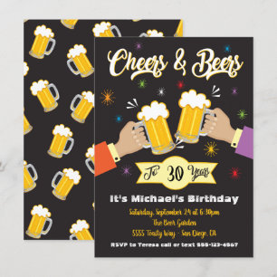 Saludos y cervezas Invitación a la fiesta de cumpl