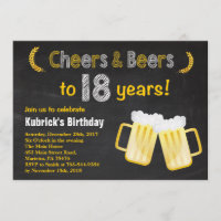 Saludos y cervezas Invitación a los 18 Años