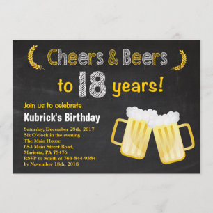 Saludos y cervezas Invitación a los 18 Años