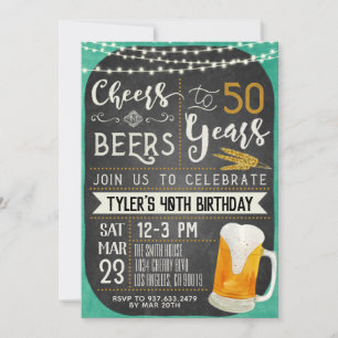 Saludos y cervezas Invitación a los 50 años