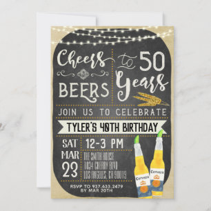 Saludos y cervezas Invitación a los 50 años