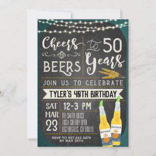 Saludos y cervezas Invitación a los 50 años