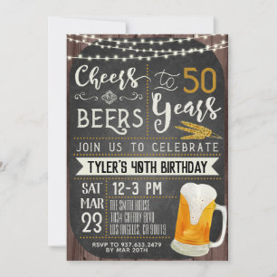 Saludos y cervezas Invitación a los 50 años