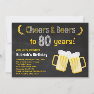 Saludos y cervezas Invitación a los 80 Años