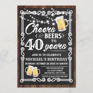 Saludos y cervezas Invitación al cumpleaños  Cualq