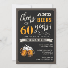 Saludos y cervezas modernos Invitación a los 60 añ