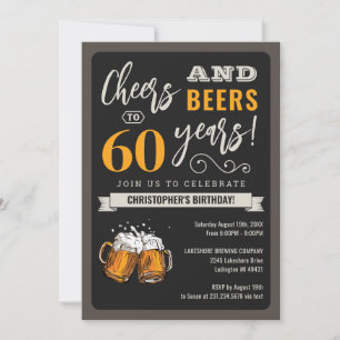 Saludos y cervezas modernos Invitación a los 60 añ