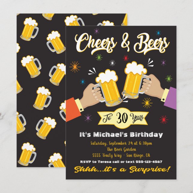 Saludos y cervezas sorprenden la invitación a la f (Anverso / Reverso)