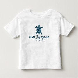 salva el océano, tortuga. Camisetas para niños peq