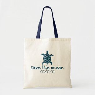 salva el océano, tortuga. Totes y bolsas de playa