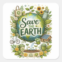 Salva la Tierra – Calcomanía Ecológica