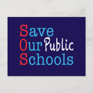 Salva Nuestras Escuelas Públicas Tarjeta Postal SO