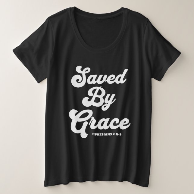 Salvado Por Grace Ephesian 2:8-9 Camiseta Oscura B (Anverso del diseño)