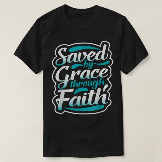 Salvado Por Gracia A Través De Camisetas De Fe Par (Diseño del anverso)