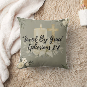 “Salvado por Gracia” Almohada Cristiana Efesios