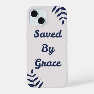 "Salvado por gracia" estuche de teléfono IPhone 15
