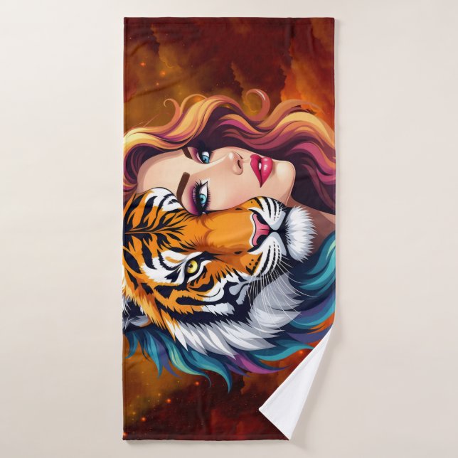 Salvaje interior – Diosa del Espíritu del Tigre.  (Toalla de baño)