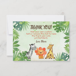 Salvaje, Tarjetas de agradecimiento de animales de