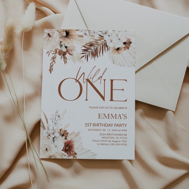 Salvaje Una Invitación A Cumpleaños Boho Pampas (Subido por el creador)