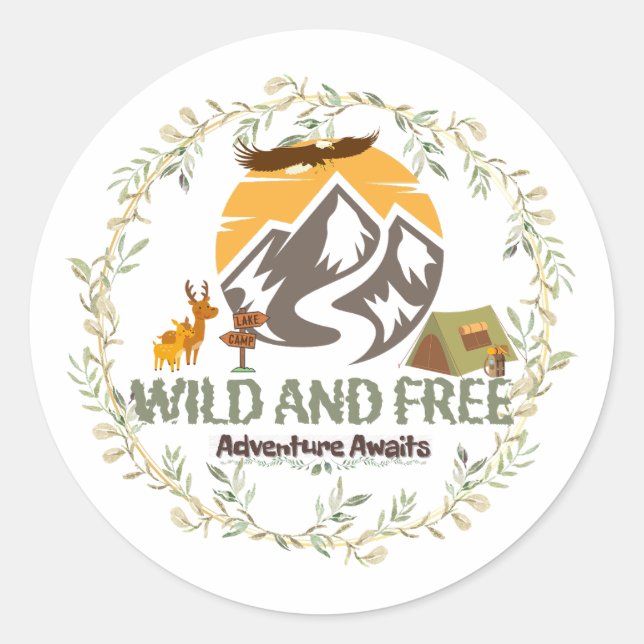 SALVAJE Y LIBRE - Aventura espera a Pegatina de la (Anverso)