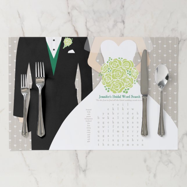 Salvamantel De Papel Novia Novia Ducha Juego de búsqueda de palabras ve (In situ)