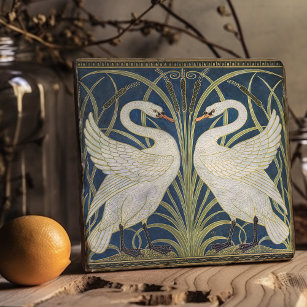 Salvamanteles Art Decó Cisnes Pared Decoración Art Nouveau Swan