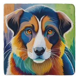 Salvamanteles Colorida cara de perro cerca