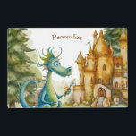 Salvamanteles Cute Knight Dragon Castle Birthday Party Kids<br><div class="desc">Invite a los huéspedes a una mágica celebración de cumpleaños con nuestra fiesta de cumpleaños de cute Knight Dragon Castle Fairy Tale con carteles de papel temático a juego. Perfecto para una fiesta de cumpleaños de niños, este encantador diseño cuenta con un maravilloso castillo, valientes caballeros y amistosos dragones. Personalice...</div>