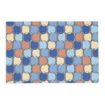 Diseño de Círculos de Moda Retro Azul Naranja y Am