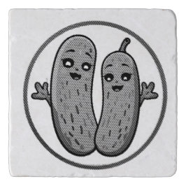 Salvamanteles Dulce Pareja de Pepinillos Divertidos Kawaii