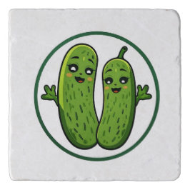 Salvamanteles Dulce Pareja de Pepinillos Divertidos Kawaii