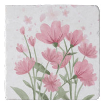 Hermoso patrón floral de cosmos rosa decorativo Th