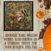 Hojas de ardilla de otoño de William Morris con ba