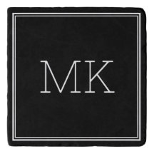 Iniciales de monograma mínimo moderno marco negro