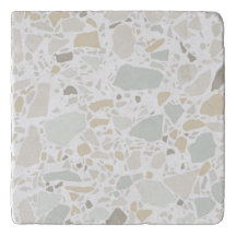 Moderna y sencilla tela blanca Terrazzo