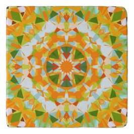 Salvamanteles Naranja brillante Vibrante Estrella Verde Boho Máx