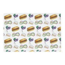 New Orleans Mardi Gras Beignet Beads Máscara Po'Bo