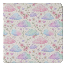 Nube de patrón de niña suave Pastel Acuarela