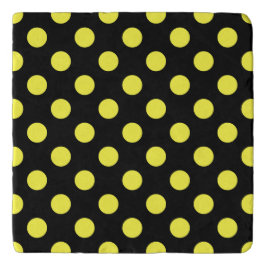 Salvamanteles Puntos de polka amarillos sobre fondo negro