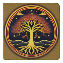 Raíces en el Trivet del Árbol de Aguas de la Vida