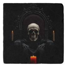 Soporte de calavera gótica para Halloween