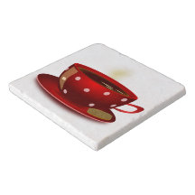 Tema del café de mármol Trivet