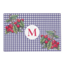 Torneo de Verano de Monograma de Gingham Azul de C