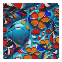 Salvamanteles Trivet de esmalte floral