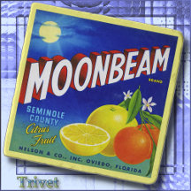 TRIVET de Piedra -Cítricos Moonbeam -Producir etiq