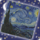 Salvamanteles TRIVET de piedra - "Noche estrellada" - Vincent va<br><div class="desc">Una imagen de "Noche estrellada" (1889) de Vincent van Gogh aparece en este Trivet de piedra cuadrada de mármol. La imagen no se puede quitar ni reemplazar. personalizar/personalización agregando texto personalizado a su elección de tipo de letra (estilo, color, tamaño), imagen adicional o logotipo. Hace un regalo colorido e interesante....</div>